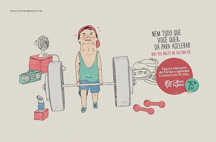 Cultura Inglesa English School: Intensive English Course, Weightlifting