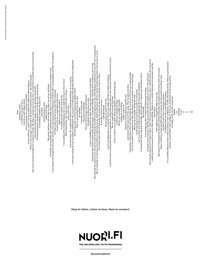 Finland's Children And Youth Foundation: Stop to listen