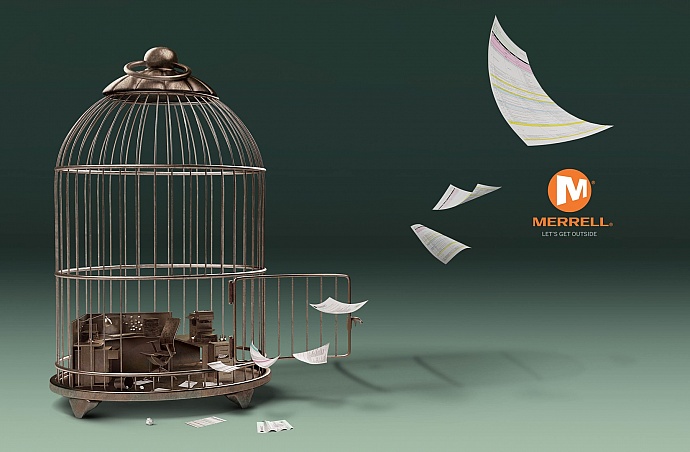 Merrell Footwear & Clothing: Metal cage