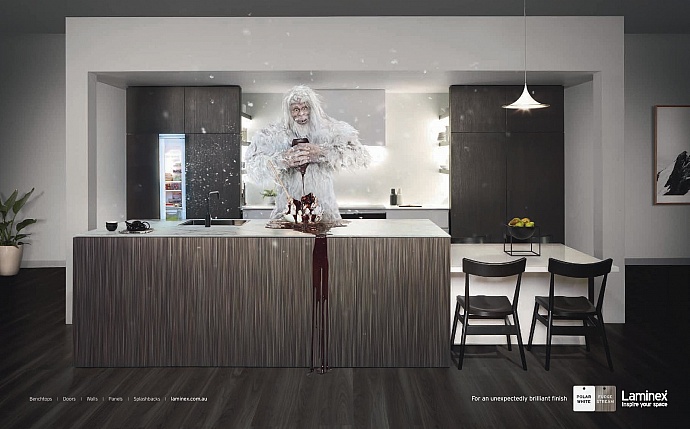 Laminex: Polar White and Fudge Stream