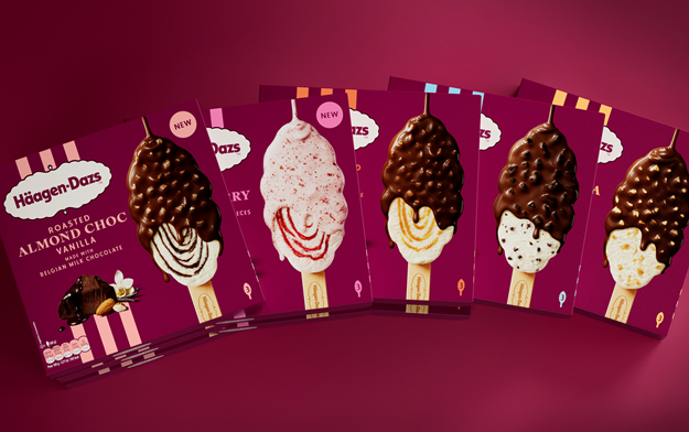 Landor Reimagines Haagen-Dazs ice Cream Stick Packaging Around Desire, Texture and Taste